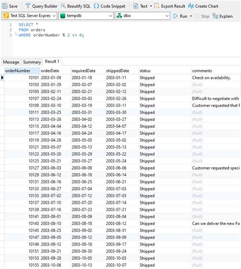 Select rows with even or odd values in SQL .